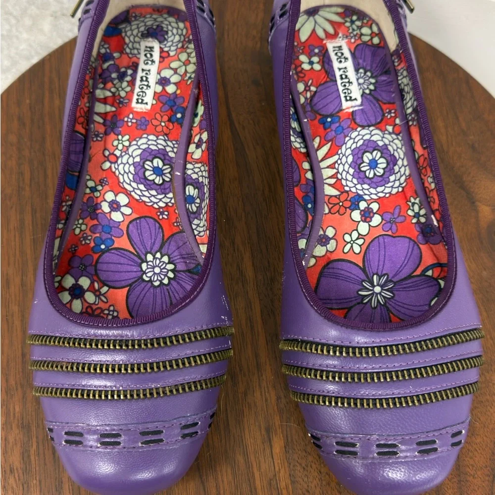 Not Rated Purple Flats with Floral Insole